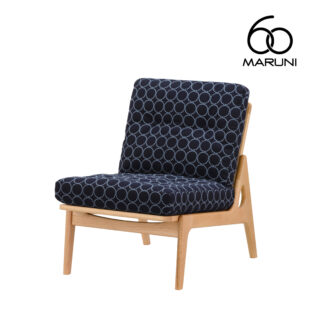 ミナペルホネン マルニ60 オークフレーム アームレスチェア 1シーター 1人掛け シングル ソファ 布地 タンバリン インディゴ #7684