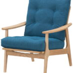 マルニ60 オークフレーム ハイバックアームチェア 1シーター 1人掛け シングル ソファ 布地 M-02 サガ ブルー