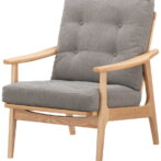 マルニ60 オークフレーム ハイバックアームチェア 1シーター 1人掛け シングル ソファ 布地 M-01 コーストグレー
