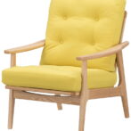 マルニ60 オークフレーム ハイバックアームチェア 1シーター 1人掛け シングル ソファ 布地 M-01 ウールフラノイエロー