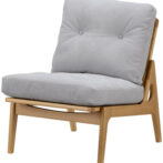 マルニ60 オーク フレームチェア 肘無し 帆布 ライトグレー