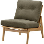 マルニ60 オーク フレームチェア 肘無し 帆布 ダークグリーン