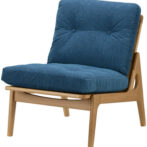マルニ60 オーク フレームチェア 肘無し サガ ブルー