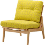 マルニ60 maruni60 オーク フレーム 肘無し アームレスチェア 1シーター 1人掛け シングル ソファ 布地 ミナペルホネン タンバリン M-05 イエロー