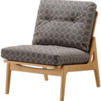 ミナペルホネン マルニ60 オークフレーム アームレスチェア 1シーター 1人掛け シングル ソファ 布地 タンバリン グレー