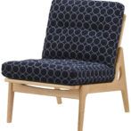 マルニ60 maruni60 オーク フレーム 肘無し アームレスチェア 1シーター 1人掛け シングル ソファ 布地 ミナペルホネン タンバリン M-05 インディゴ