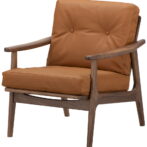 マルニ60 マルニロクマル ウォルナットフレーム アームチェア 1シーター 1人掛け シングル ソファ ゼラコート 合成皮革