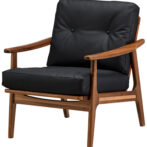 マルニ60 マルニロクマル ウォルナットフレーム アームチェア 1シーター 1人掛け シングル ソファ ゼラコート 合成皮革