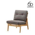 マルニ60 オークフレーム アームレスチェア 1シーター 1人掛けソファ 布地 ミナペルホネン タンバリン グレー #7679