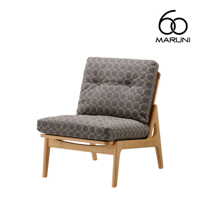 マルニ60 オークフレーム アームレスチェア 1シーター 1人掛けソファ 布地 ミナペルホネン タンバリン グレー #7679