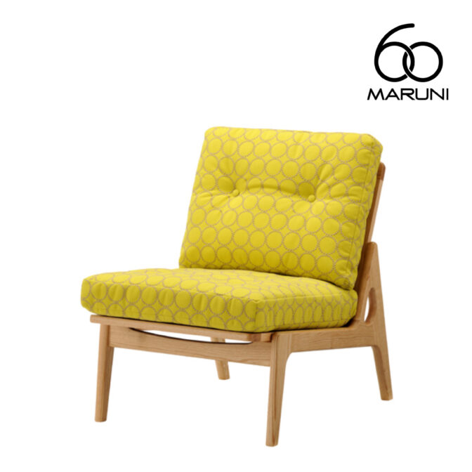 マルニ60 オークフレーム アームレスチェア 1シーター 1人掛けソファ ミナペルホネン タンバリン イエロー #7677