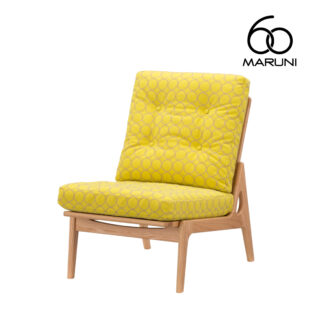 ミナペルホネン マルニ60+ オークフレーム ハイバック アームレスチェア 1シーター 1人掛け シングル ソファ 布地 タンバリン イエロー #7677