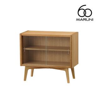 マルニ60+ マルニロクマルプラス オーク コンビネーション セット オープンシェルフ63(溝あり)棚板1枚 脚組 ガラスドア付
