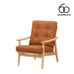 マルニ60+ マルニロクマルプラス オークフレーム ハイバック アームチェア 1シーター 1人掛け シングル ソファ ゼラコート ビニールレザー ブラック 茶