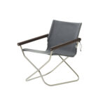 ニーチェアエックス 80 グレー/布地 ダークブラウン/肘 NychairX 80 NY-410 折り畳みチェア アウトドアチェア