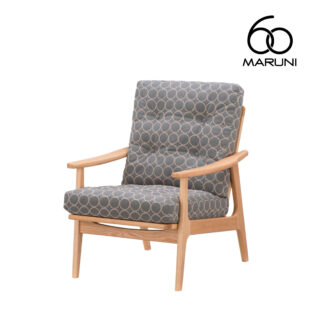 ミナペルホネン マルニ60+ オークフレーム ハイバック アームチェア 1シーター 1人掛け シングル ソファ 布地 タンバリン グレー #7679