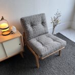 マルニ60 オークフレーム アームレスチェア 1シーター 1人掛けソファ ミナペルホネン タンバリン グレー #7679