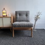 マルニ60 オークフレーム アームレスチェア 1シーター 1人掛けソファ ミナペルホネン タンバリン グレー #7679