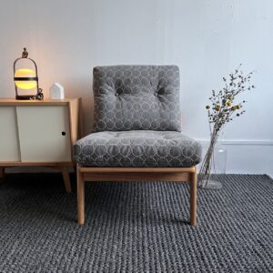 マルニ60 オークフレーム アームレスチェア 1シーター 1人掛けソファ ミナペルホネン タンバリン グレー #7679