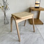 秋田木工 スツール スタッキングスツール 剣持勇 NO.202-R ブナ材 ナチュラル色 座面/籐ラタン 復刻モデル 曲木家具