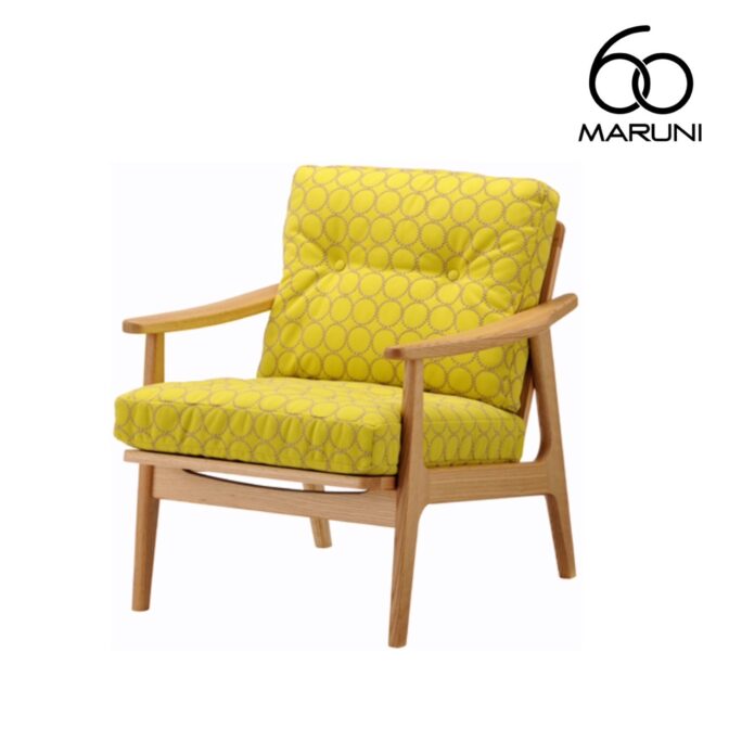 マルニ60 オークフレームチェア 1シーター 1人掛け M-05 布地 ミナペルホネン タンバリン イエロー #7677