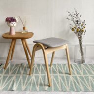 剣持勇 秋田木工 スツール スタッキングスツール NO.202 ブナ材 ナチュラル色 座面/布地グレー（A-16） 曲木家具