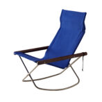 ニーチェアエックス ロッキング ブルー/布地 ダークブラウン/肘 NychairX NY-110 折り畳みチェア ロッキングチェア アウトドアチェア