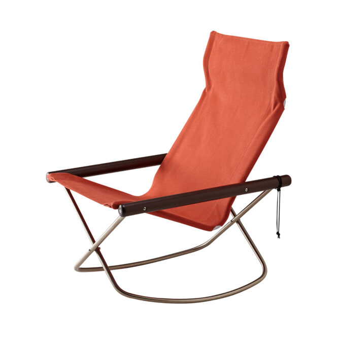 ニーチェアエックス ロッキング レンガ/布地 ダークブラウン/肘 NychairX NY-111 折り畳みチェア ロッキングチェア アウトドアチェア