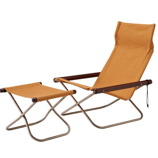 ニーチェアエックス オットマン セット キャメル/布地 ダークブラウン/肘 NychairX NY-126 折り畳みチェア アウトドアチェア