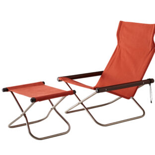 NychairX ニーチェアX ニーチェアエックス オットマン セット レンガ/布地 ダークブラウン/肘 NychairX NY-105 折り畳みチェア パーソナルチェア