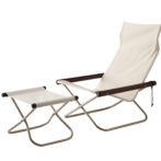 ニーチェアエックス オットマン セット ホワイト/布地 ダークブラウン/肘 NychairX NY-106 折り畳みチェア アウトドアチェア