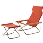 ニーチェアエックス オットマン セット レンガ/布地 ナチュラル/肘 NychairX NY-102 折り畳みチェア アウトドアチェア