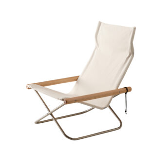 NychairX ニーチェアX ニーチェアエックス ホワイト/布地 ナチュラル/肘 NychairX NY-103 折り畳みチェア アウトドアチェア