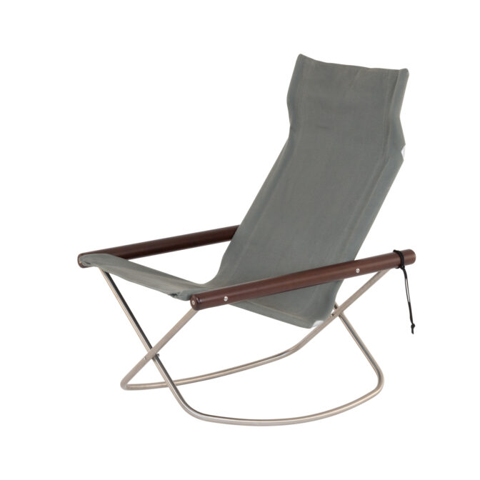 ニーチェアエックス ロッキング グレー/布地 ダークブラウン/肘 NychairX NY-143 折り畳みチェア ロッキングチェア アウトドアチェア
