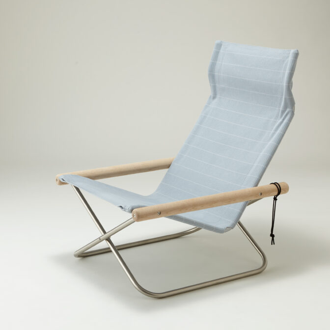 NychairX Shikiriニーチェアエックス シキリ ソープフィニッシュ ブルーグレー簾 NY-203 折り畳みチェア アウトドアチェア