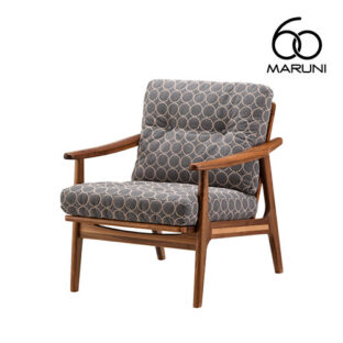 ミナペルホネン マルニ60 ウォルナットフレーム アームチェア 1シーター 1人掛け シングル ソファ 布地 タンバリン グレー #7679