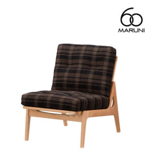 マルニ60 オークフレーム アームレスチェア 1シーター 1人掛けソファ 布地 ガルボ ダークブラウン