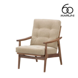 マルニ60+ マルニロクマルプラス ウォルナットフレーム ハイバック アームチェア 1シーター 1人掛け シングル ソファ 布地 M-01 シュプール（ベージュ）