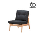 マルニ60 オークフレーム アームレスチェア 1シーター 1人掛けソファ ゼラコート ブラック 合成皮革 ビニールレザー ブラック 黒