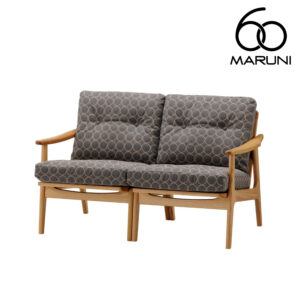 ミナペルホネン マルニ60 オークフレーム アームチェア 2シーター 2人掛け ラブ ソファー 布地 タンバリン グレー #7679