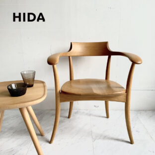 【10年保証付】HIDA 飛騨産業 CRESCENT アームチェア 板座 ホワイトオーク SG261A 北欧 ナチュラル