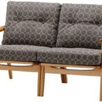 ミナペルホネン マルニ60 オークフレーム アームチェア 2シーター 2人掛け ラブ ソファー 布地 タンバリン グレー #7679