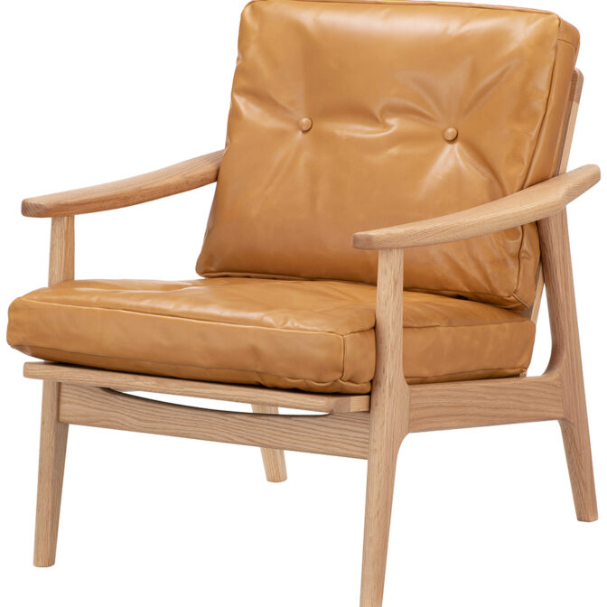 マルニ60 maruni60 オーク フレームチェア 1シーター 1人掛け シングル ソファ オイルレザー L-01