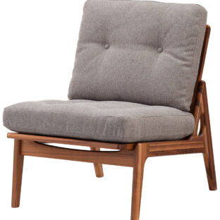 マルニ60 マルニロクマル ウォルナットフレーム 肘無し アームレスチェア 1シーター 1人掛け シングル ソファ M-01 布地