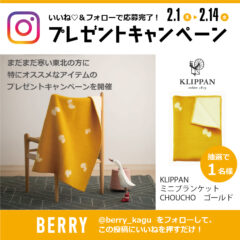 KLIPPANのミニブランケット「CHOUCHOゴールド」プレゼントキャンペーンのお知らせ