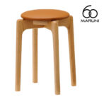 マルニ60＋ maruni60＋ マルニロクマルプラス オークフレーム スタッキングスツール スツール 椅子 木製 丸椅子 おしゃれ かわいい ゼラコート ビニールレザー