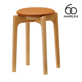 マルニ60＋ maruni60＋ マルニロクマルプラス オークフレーム スタッキングスツール スツール 椅子 木製 丸椅子 おしゃれ かわいい ゼラコート ビニールレザー