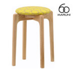マルニ60＋ maruni60＋ マルニロクマルプラス オークフレーム スタッキングスツール スツール 椅子 木製 丸椅子 おしゃれ かわいい 布地 M-05 ミナペルホネン