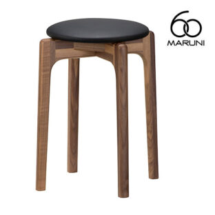 マルニ60＋ maruni60＋ マルニロクマルプラス ウォルナットフレーム スタッキングスツール スツール 椅子 木製 丸椅子 おしゃれ かわいい ゼラコート ビニールレザー