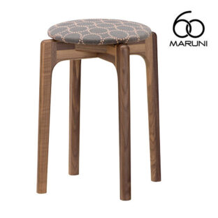 マルニ60＋ maruni60＋ マルニロクマルプラス ウォルナットフレーム スタッキングスツール スツール 椅子 木製 丸椅子 おしゃれ かわいい 布地 M-05 ミナペルホネン